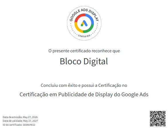 Certificação Oficial Google Ads — Bloco Digital